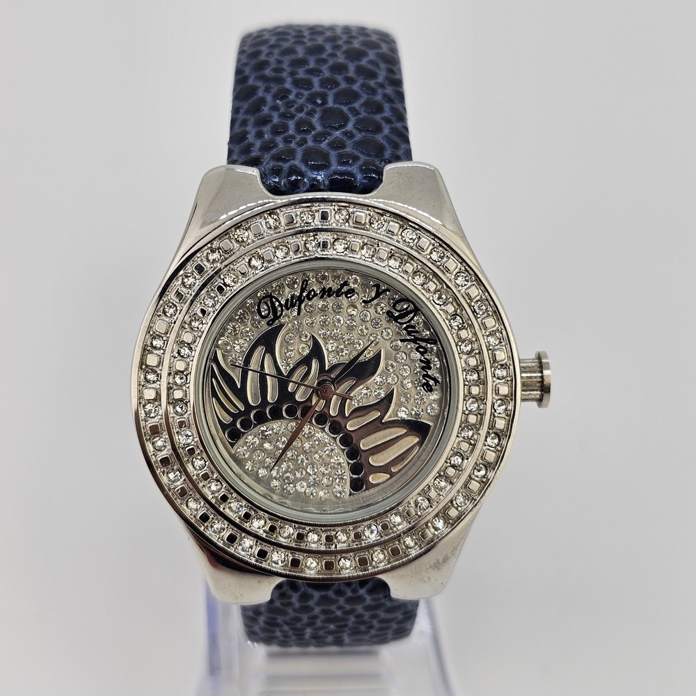 Dufonte Swank Series Women's Watch 40MM Gray Dial Blue Leather Bands New Battery